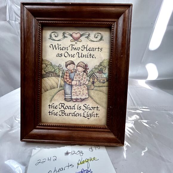Picture in Frame 6 x 8" when Two Hearts as One Unite, the Road is Short + - Picture 4 of 4